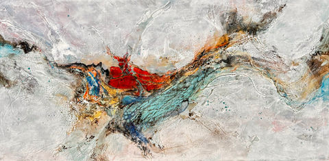 New Mixed Media and Resin abstract contemporary painting by Sophia Paleotheodoros