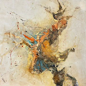 Orange Delight 48" x 48"
abstract contemporary painting by artist Sophia Paleotheodoros