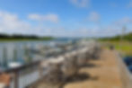 Upstairs outdoor seating at Dockside at Wrightsville Beach NC
