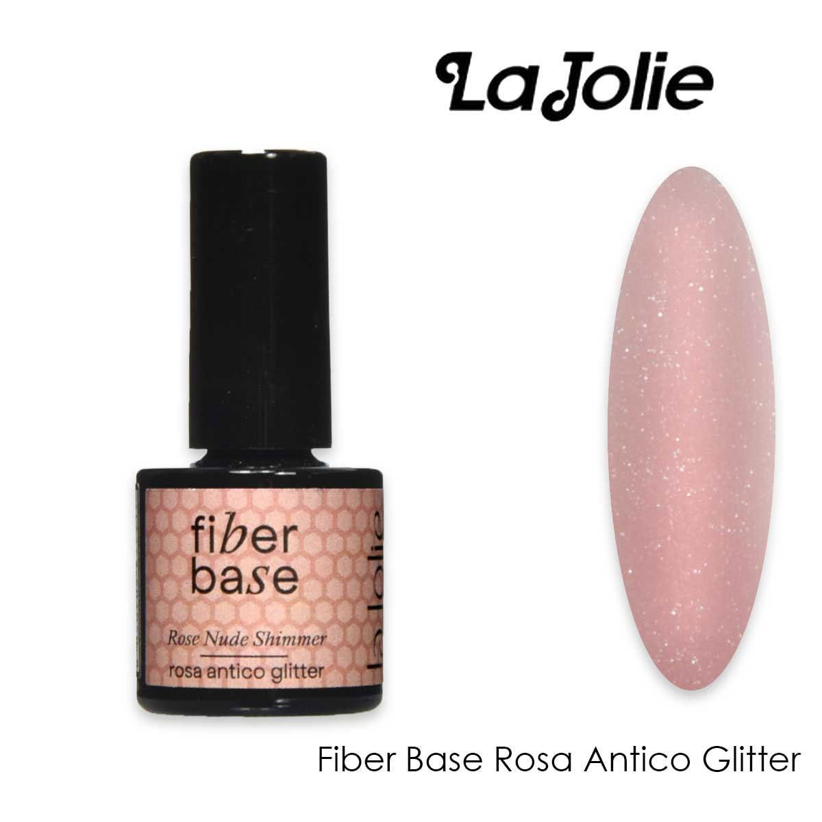 La Jolie Fiber Base Rosa Antico Glitter 7 ml