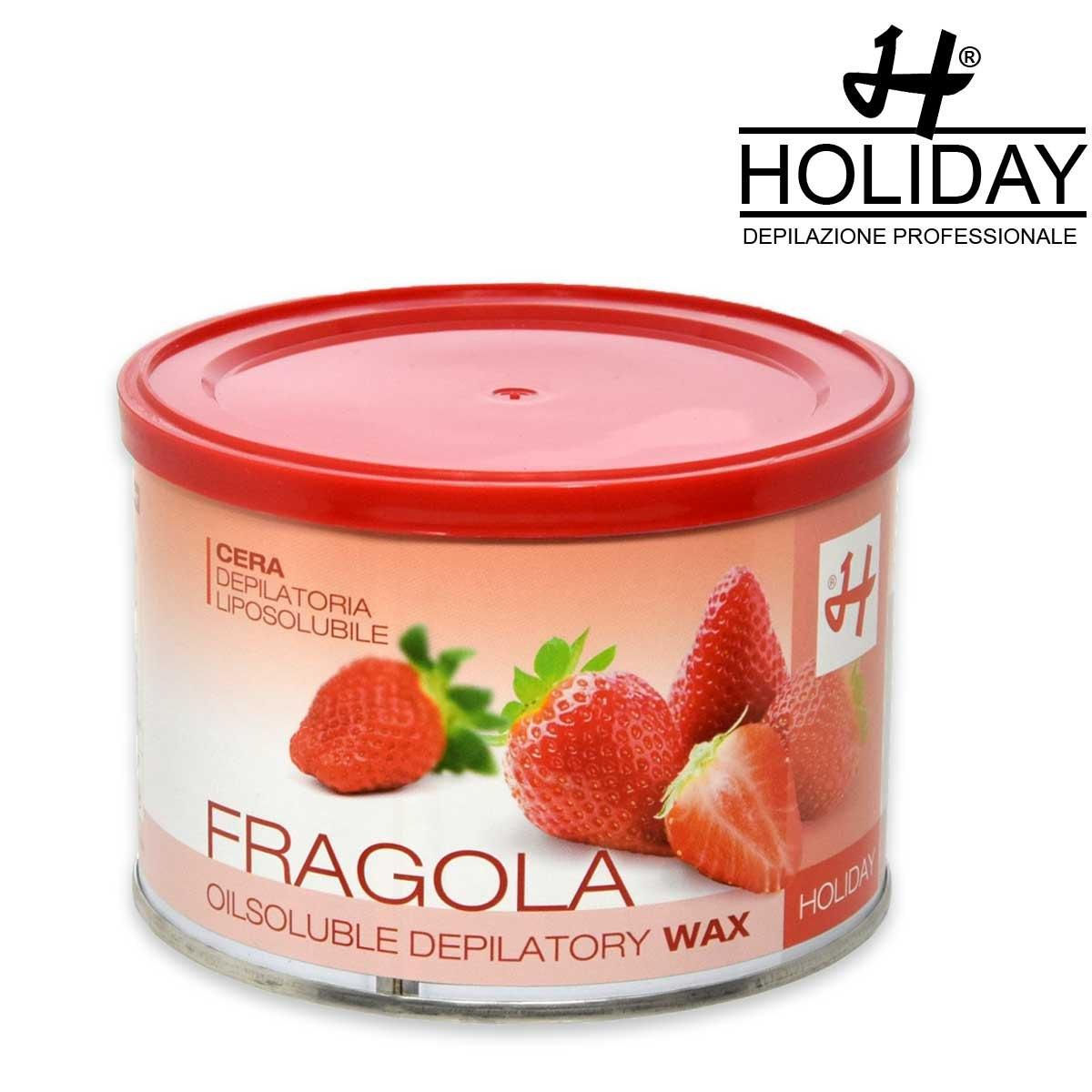 Cera depilatoria liposolubile fragola Holiday 400ml profumata per epilazione