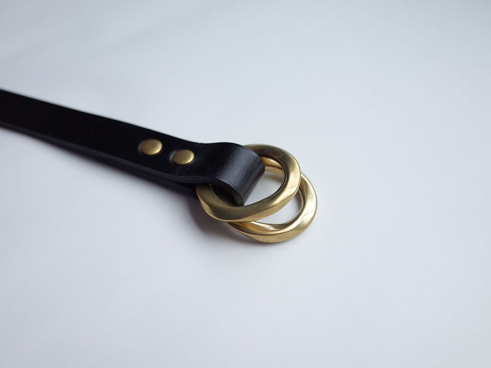 Thumbnail: DBL RING LONG BELT BRASS STUDDED