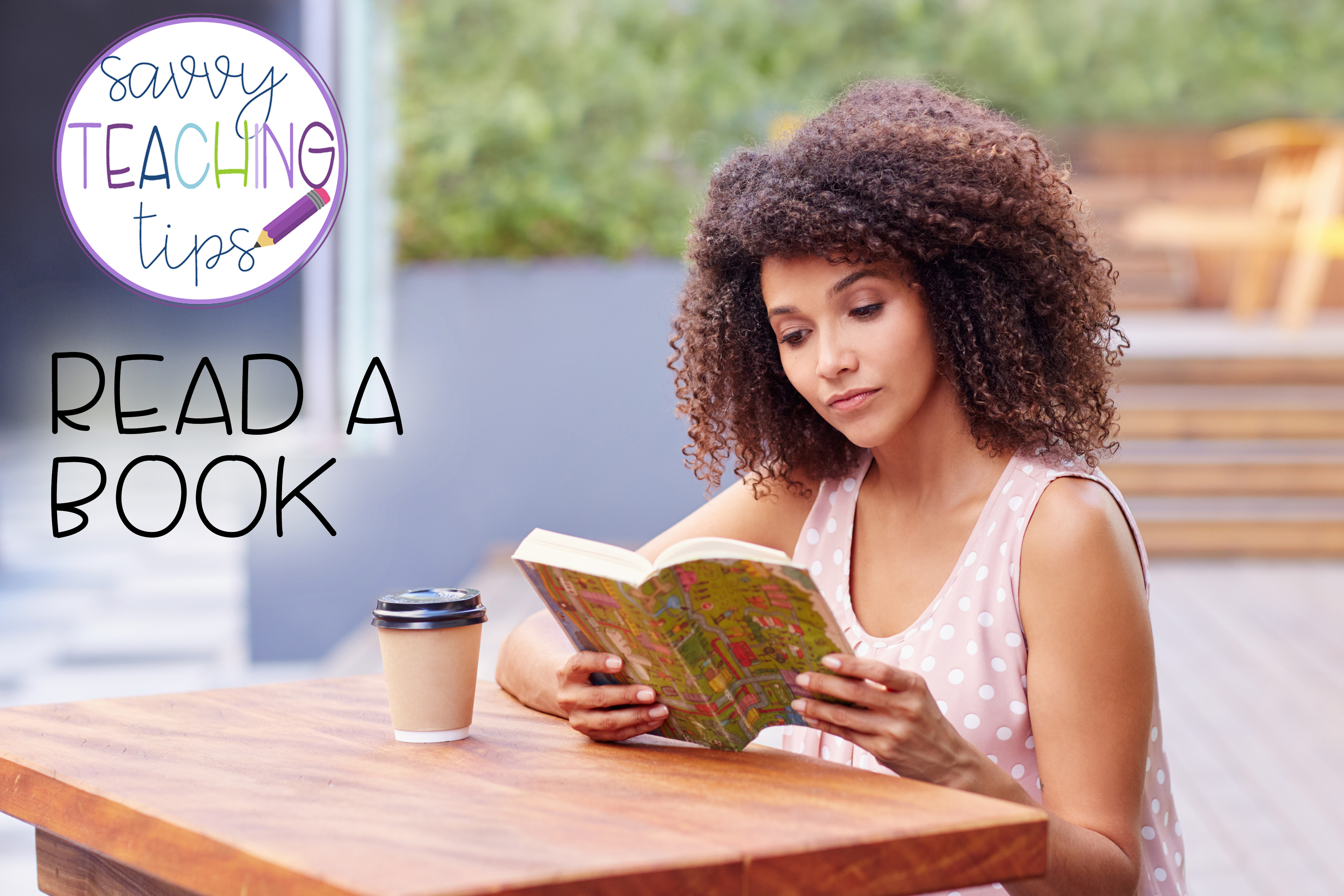 woman reading outside