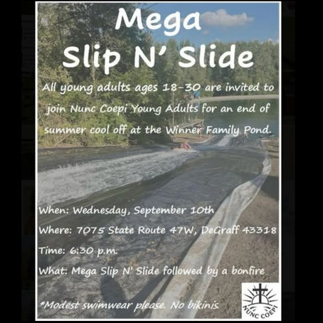 Young Adult Event: Mega Slip N' Slide 9/10