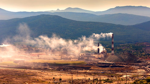 Enterprise _Karabashmed_ smokes and pollutes the environment in the city of Karabash, Chel