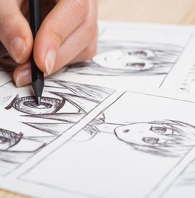 Exploring social stories in Arts Therapy session whilst incorporating client's special interest in anime.