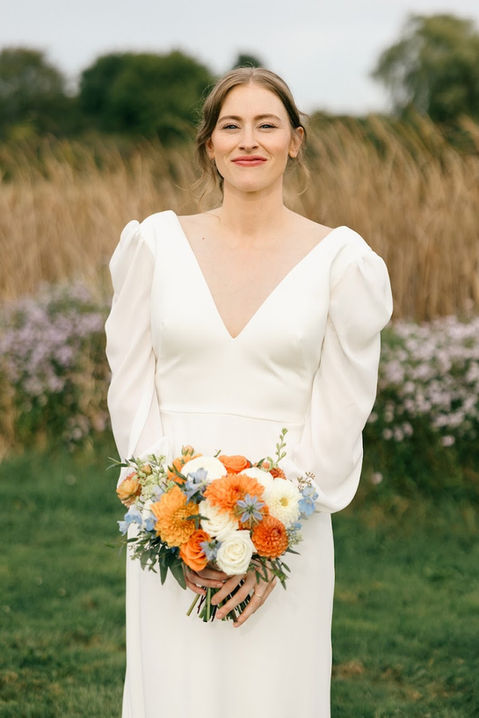 orange and blue wedding palette