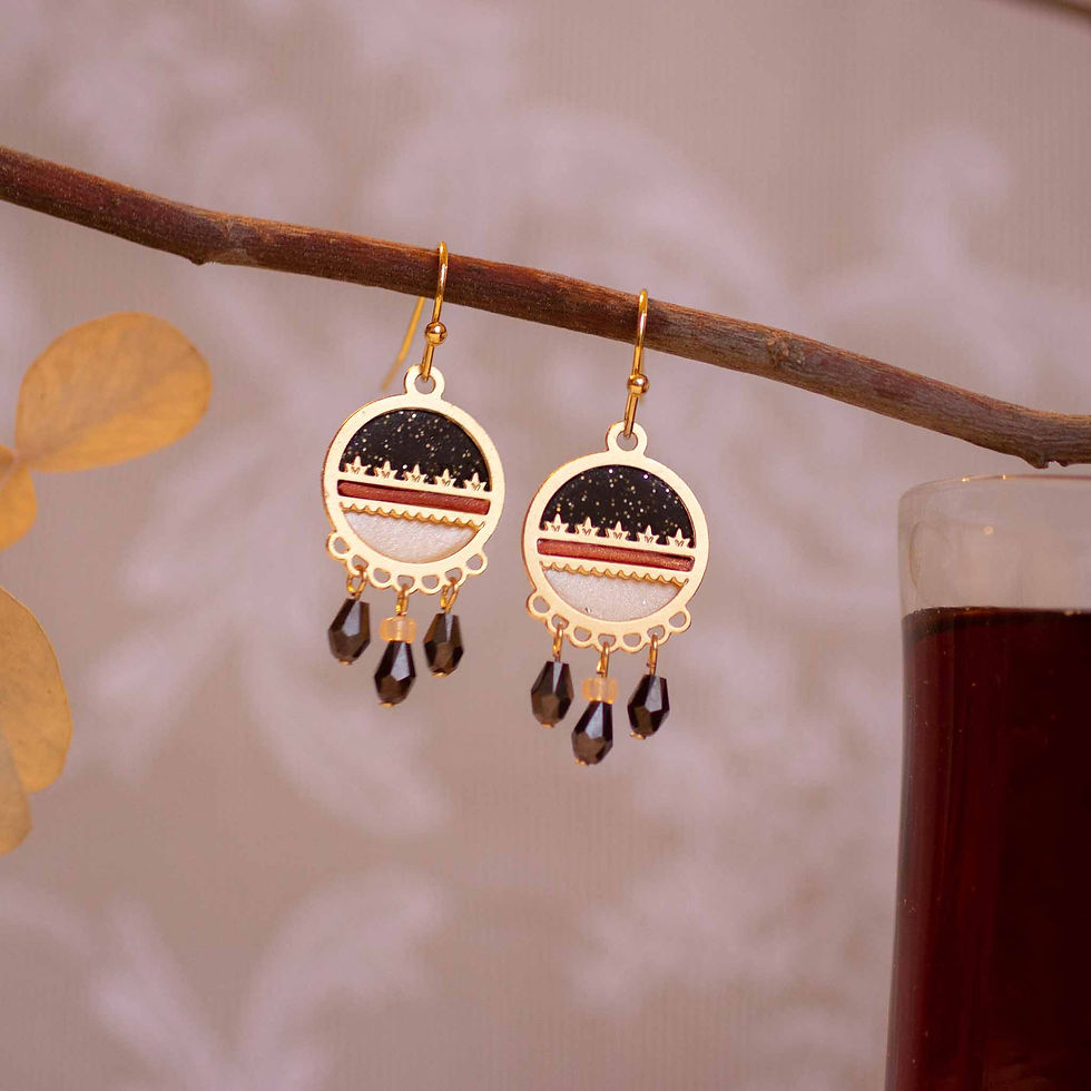 עגיל מלכות שחור קטן