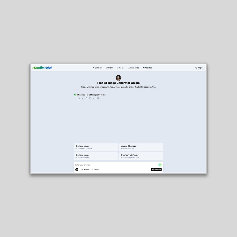 Cloudbooklet AI is a platform with a collection of AI tools. It specializes in text-to-image AI tools, face-swapping, BG removal, and image upscaling.
