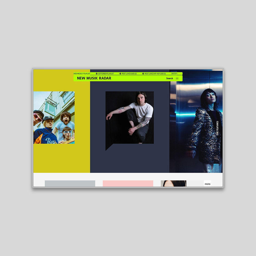 New Musik Radar is a tastemaker platform spotlighting independent music through, playlists, artist interviews, and thoughtful curation.