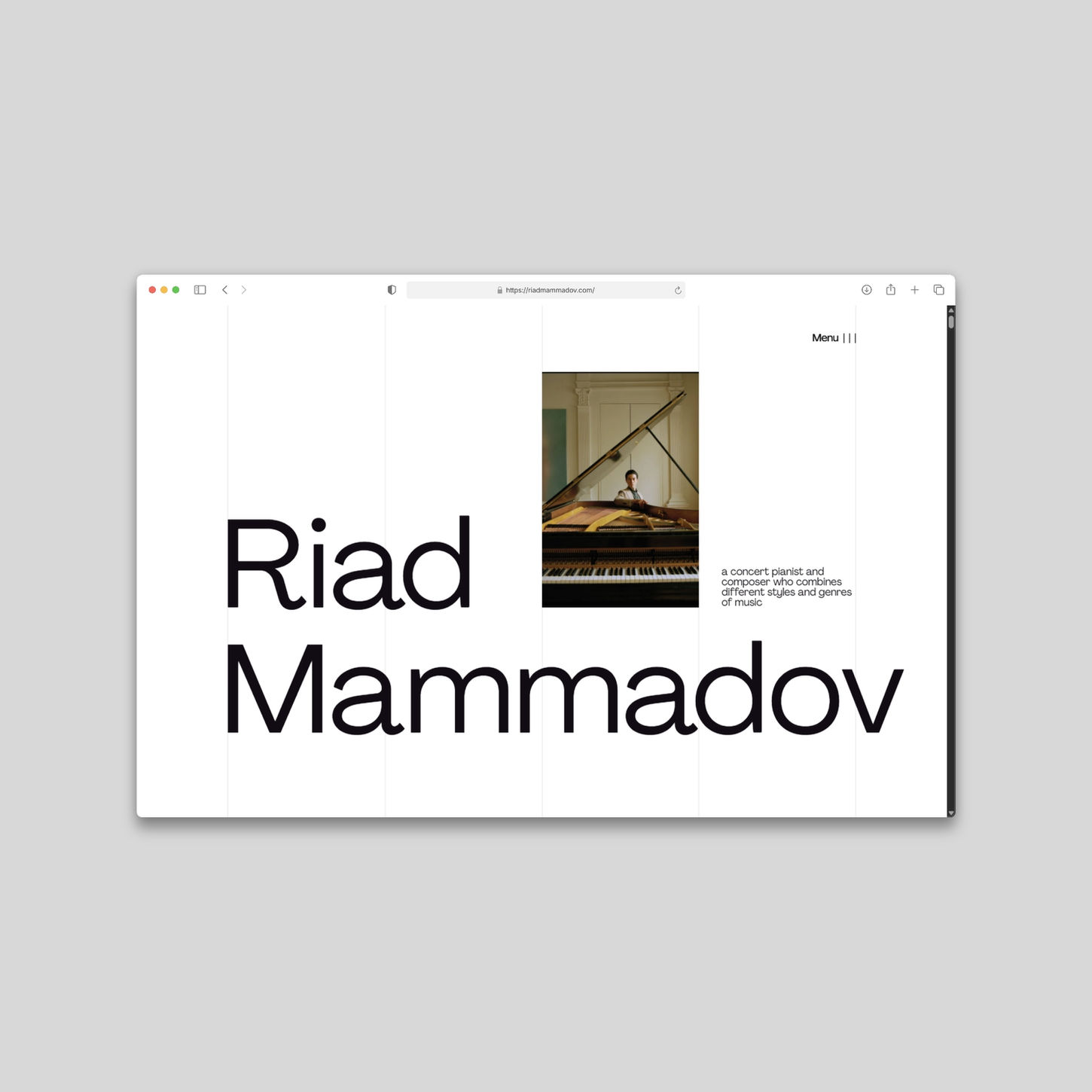 Riad is a concert pianist and composer who combines different styles and genres of music.
