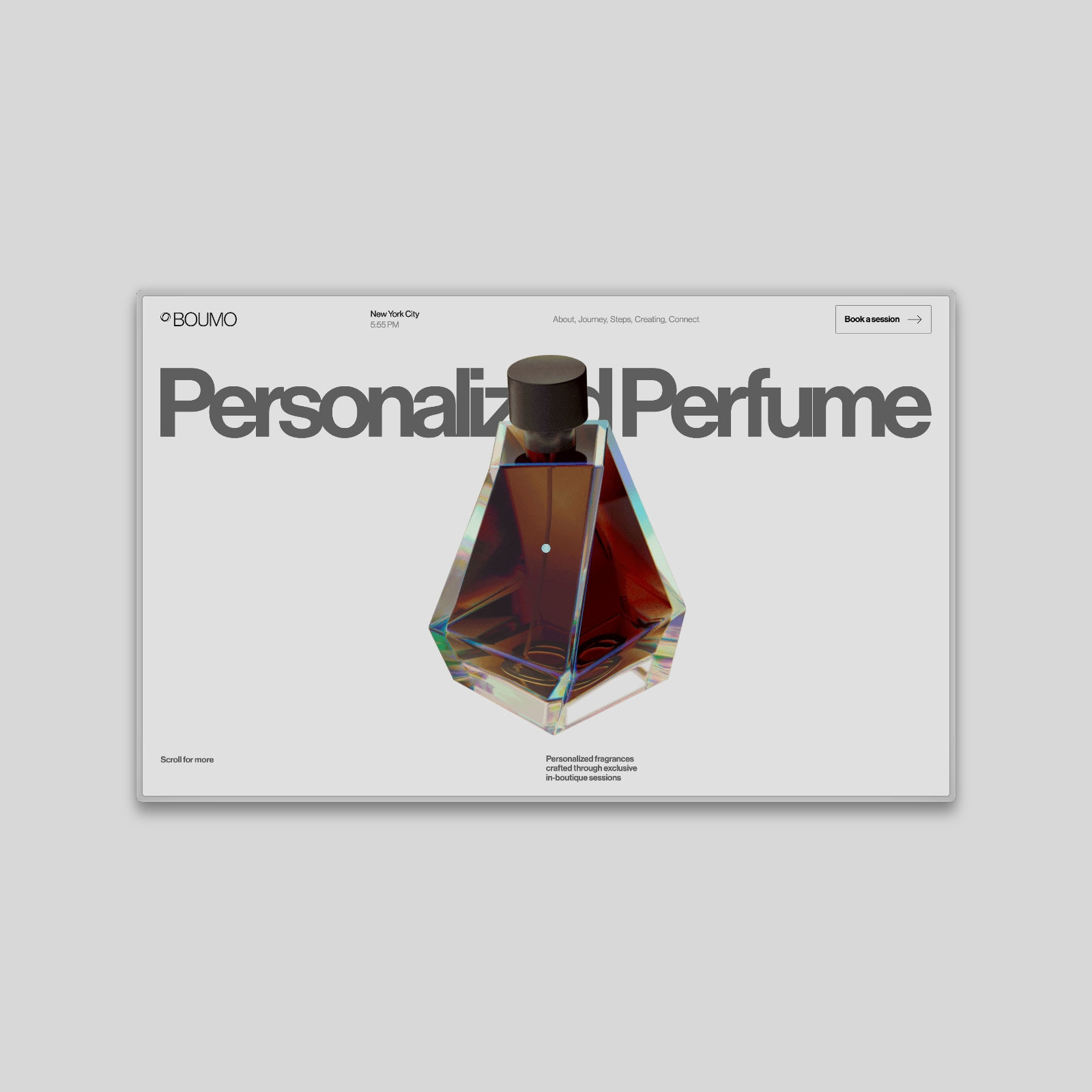 Boumo is a premium fragrance boutique built on the concept of exclusivity. The website design focused on minimalism and intuitive UX.
