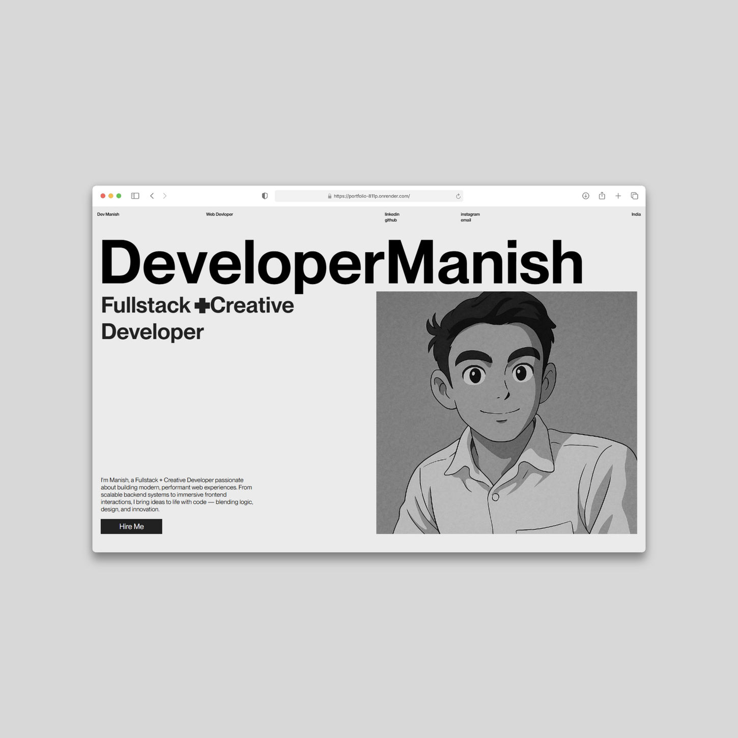 Personal Portfolio website build with React, React Three Fiber, Three JS, GSAP, Lenis.