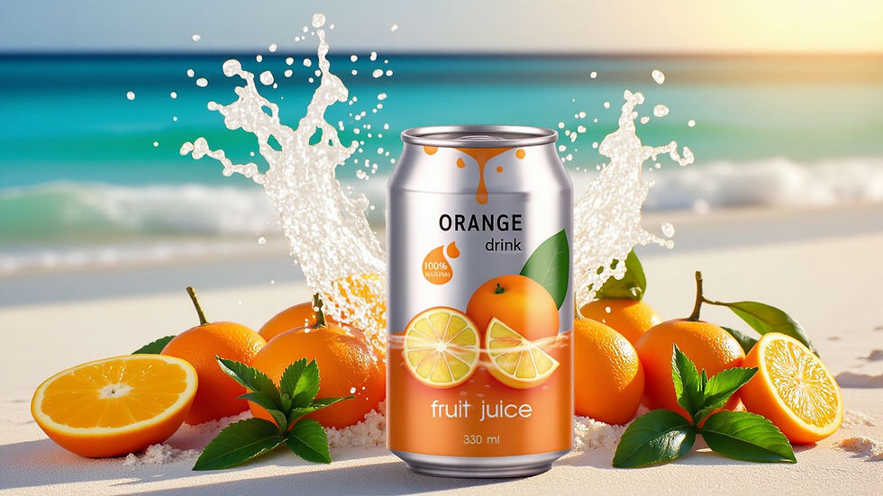 Orange beverage product photography by Future Concept Studio for drink brand advertising