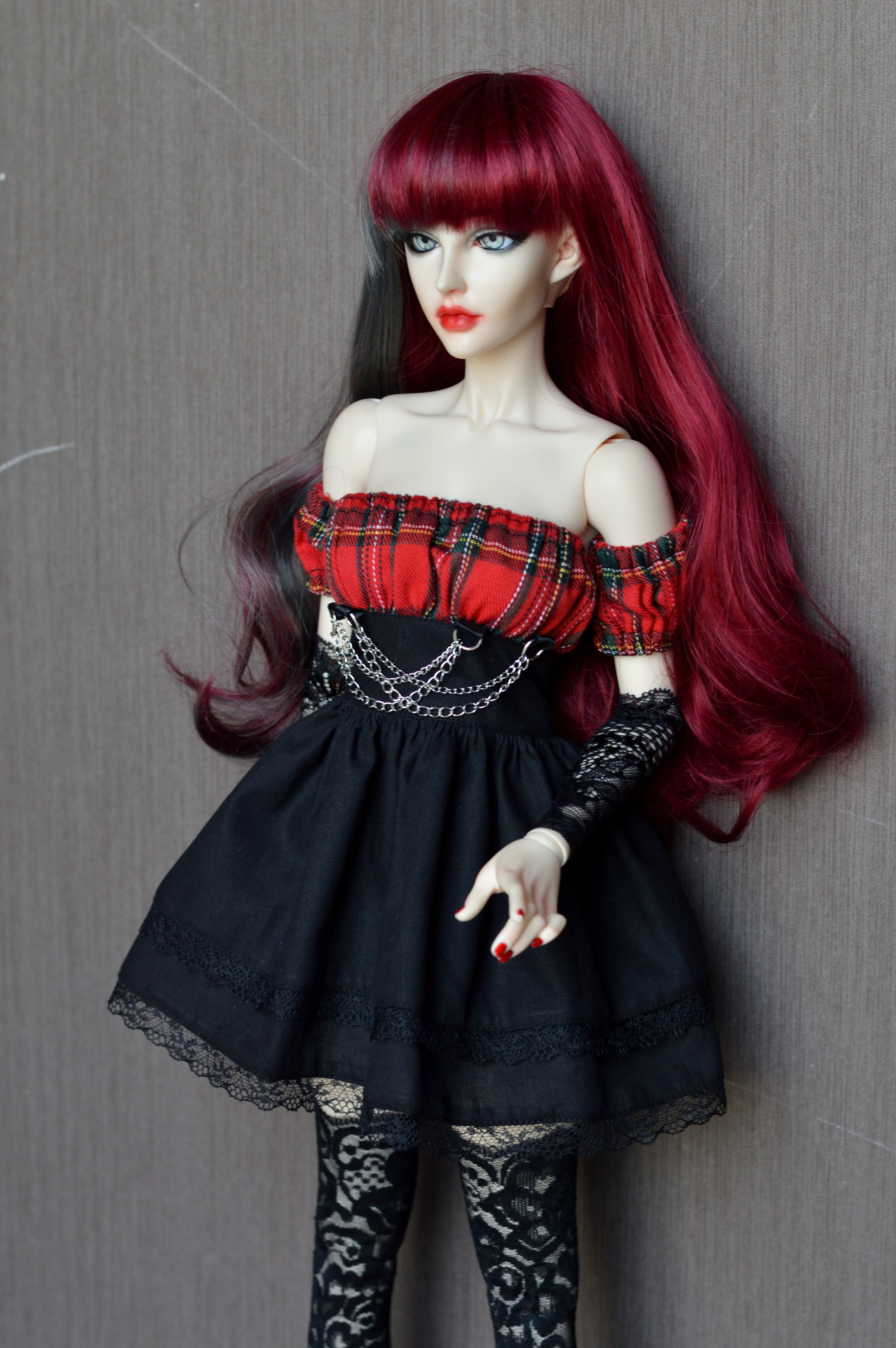 Collection Gothique : Aïrithy tartan & noir [BJD SD 1/3 = Feeple65]