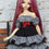 Miniature : Outfit Nix rayé noir à dentelle noir [Taille A]