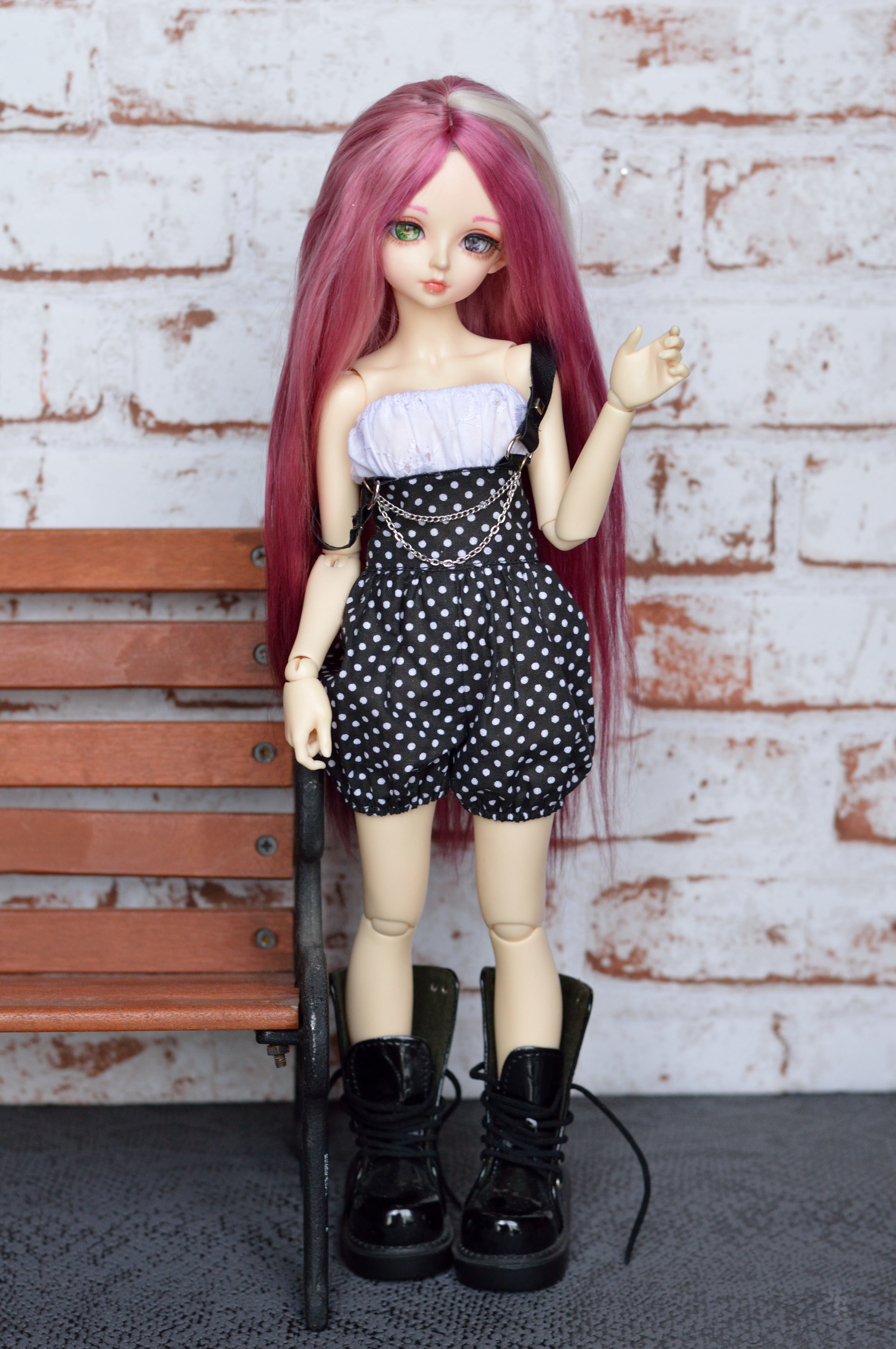 Collection gothique : Salopette Kinix à pois [Taille A]