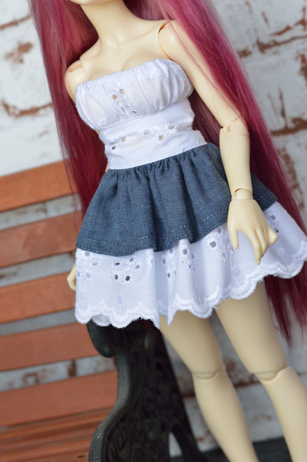 Miniature : Robe Aïrithy broderie anglaise & jean [Taille A]