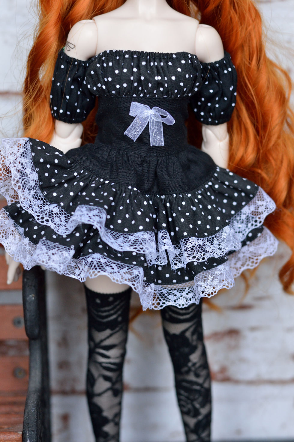 Miniature : Collection Gothique : Outfit Nix noir à pois [Taille B]