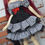 Miniature : Outfit Nix rayé noir à dentelle noir [Taille A]