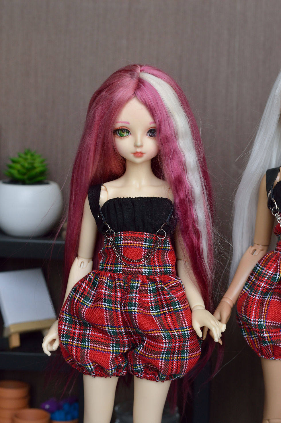 Miniature : Collection gothique : Salopette Kinix tartan & noir [Taille A]