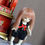 Miniature : Collection Gothique : Salopette nelly noir à nœud rouge