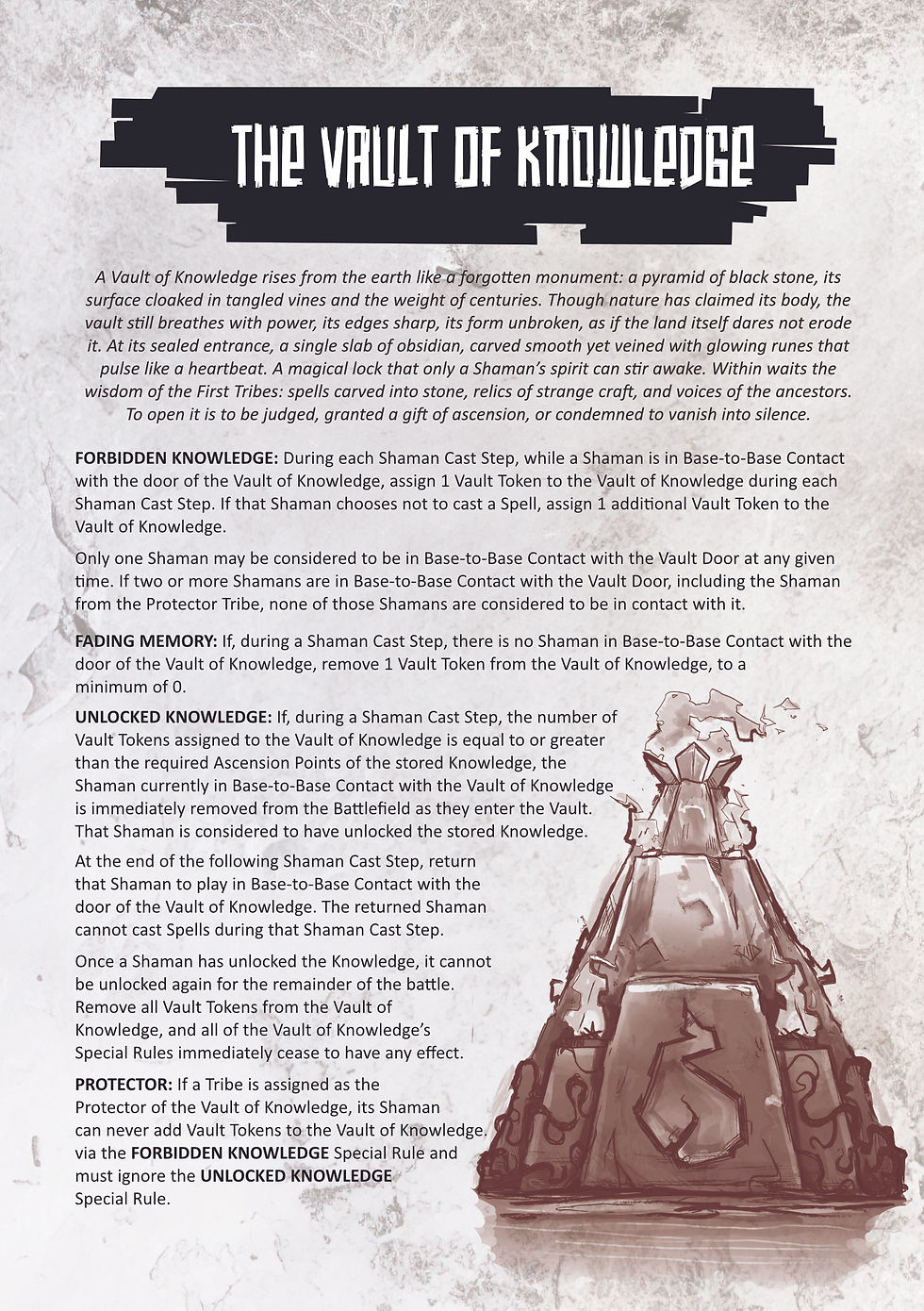 The Vault of Knowledge Profile from the Ascension Campaign Booklet.