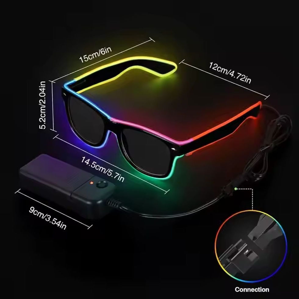 Thumbnail: Glow in the Dark Multi-Color LED EL Wire Light-Up Glasses