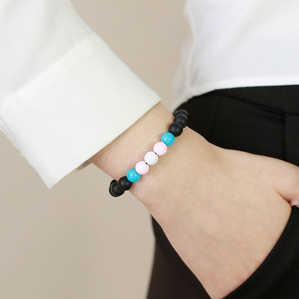 Miniatura: Bracelet Acrylic Black Agate Beaded Bracelet Friendship Men And Women