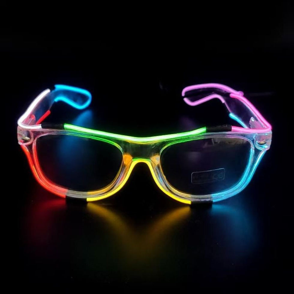 Thumbnail: Glow in the Dark Multi-Color LED EL Wire Light-Up Glasses