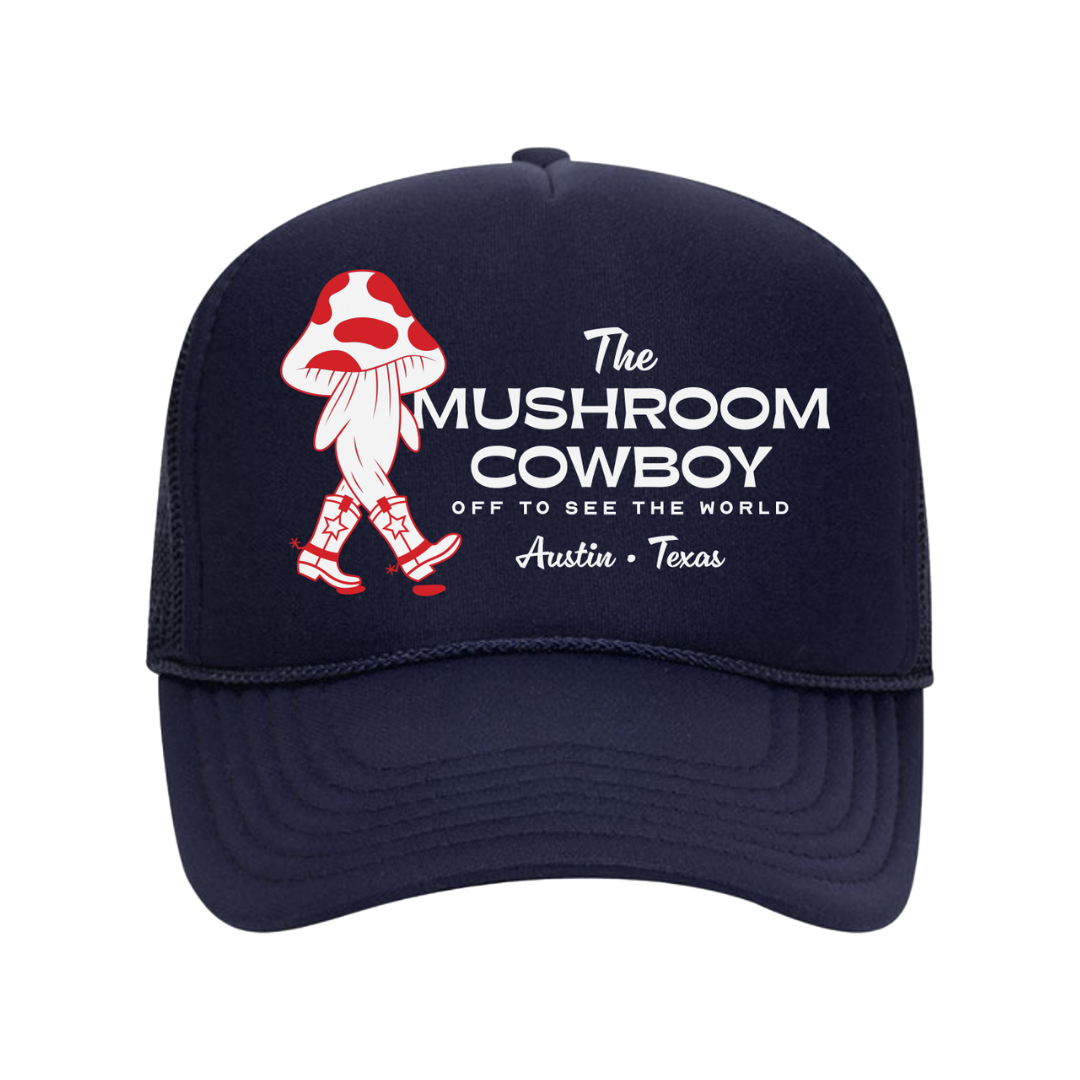 Navy Mushroom Mesh Trucker