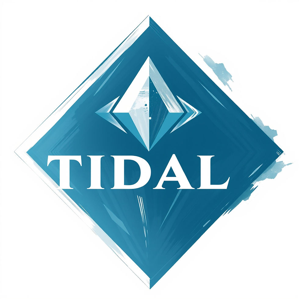 Tidal logo with abstract diamond design.__Sleek, modern, touch abstract with expressionist