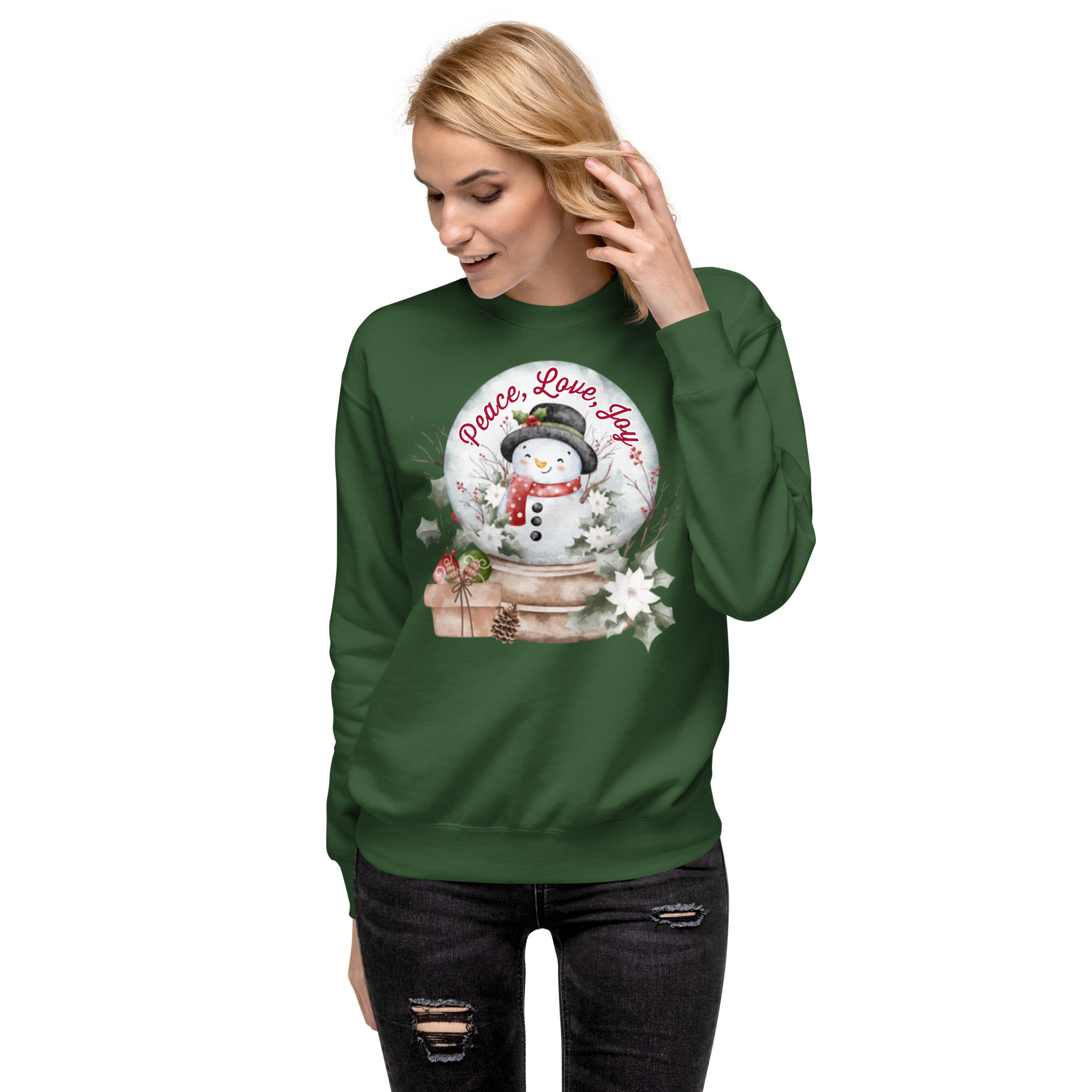 Snowman Snow Globe Unisex Premium Sweatshirt