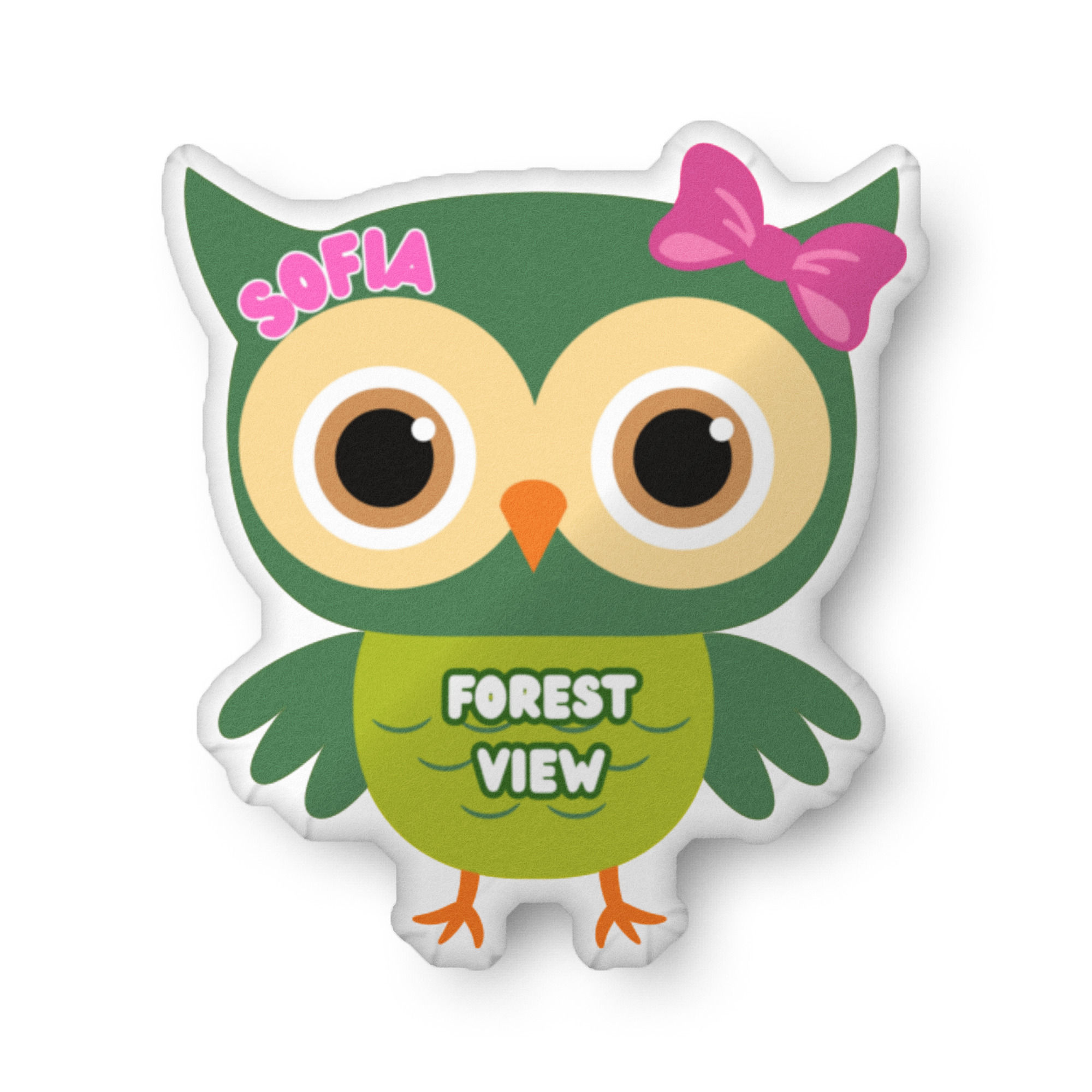 FV Forest View Large Personalized Owl Pillow 22"x22"