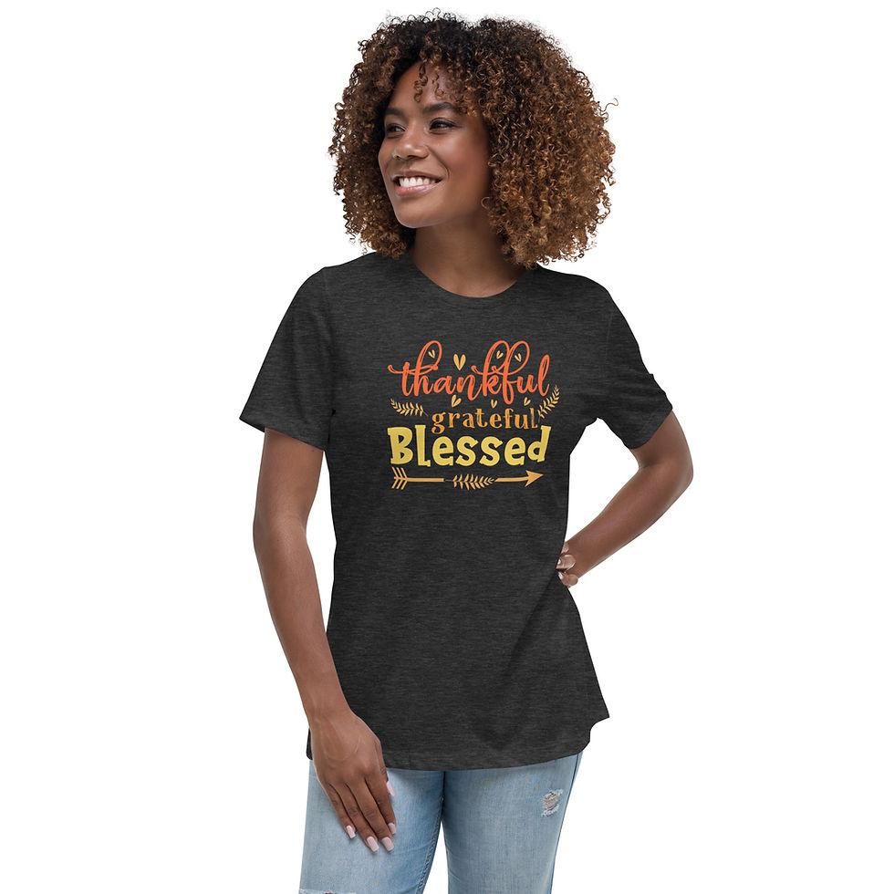 Thumbnail: Thankful Grateful Blessed Ladies Relaxed Tee