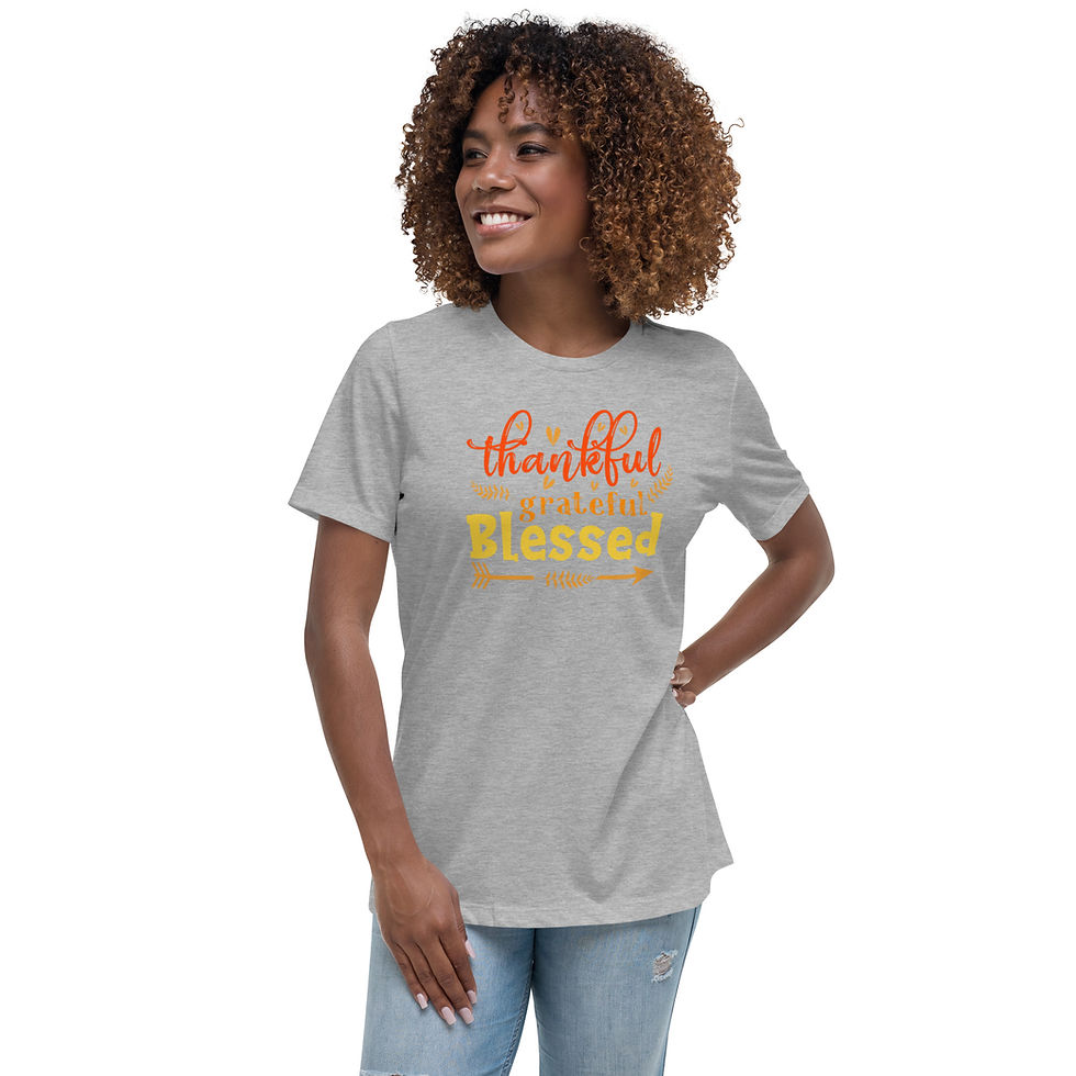 Thumbnail: Thankful Grateful Blessed Ladies Relaxed Tee