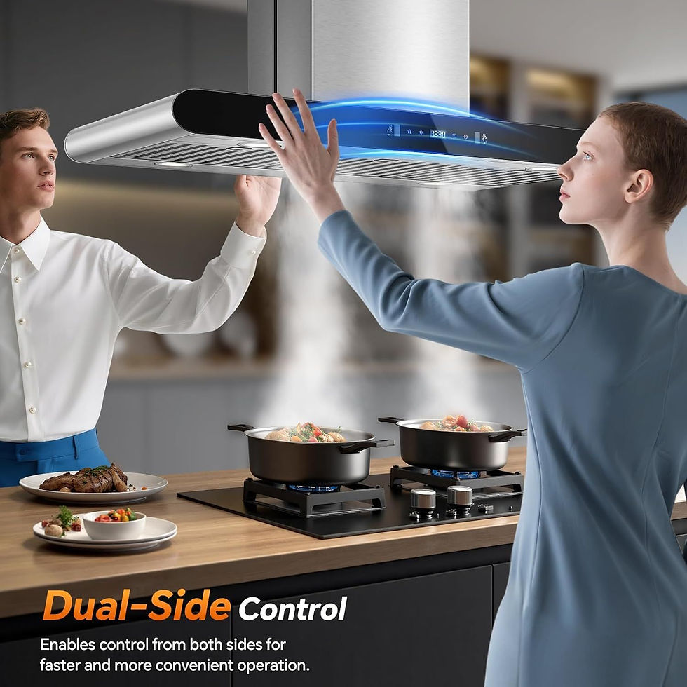 Thumbnail: 30 inch / 30 inch Island Range Hood 700 CFM Dual-Sided Ceiling Mount Vent Hood, 