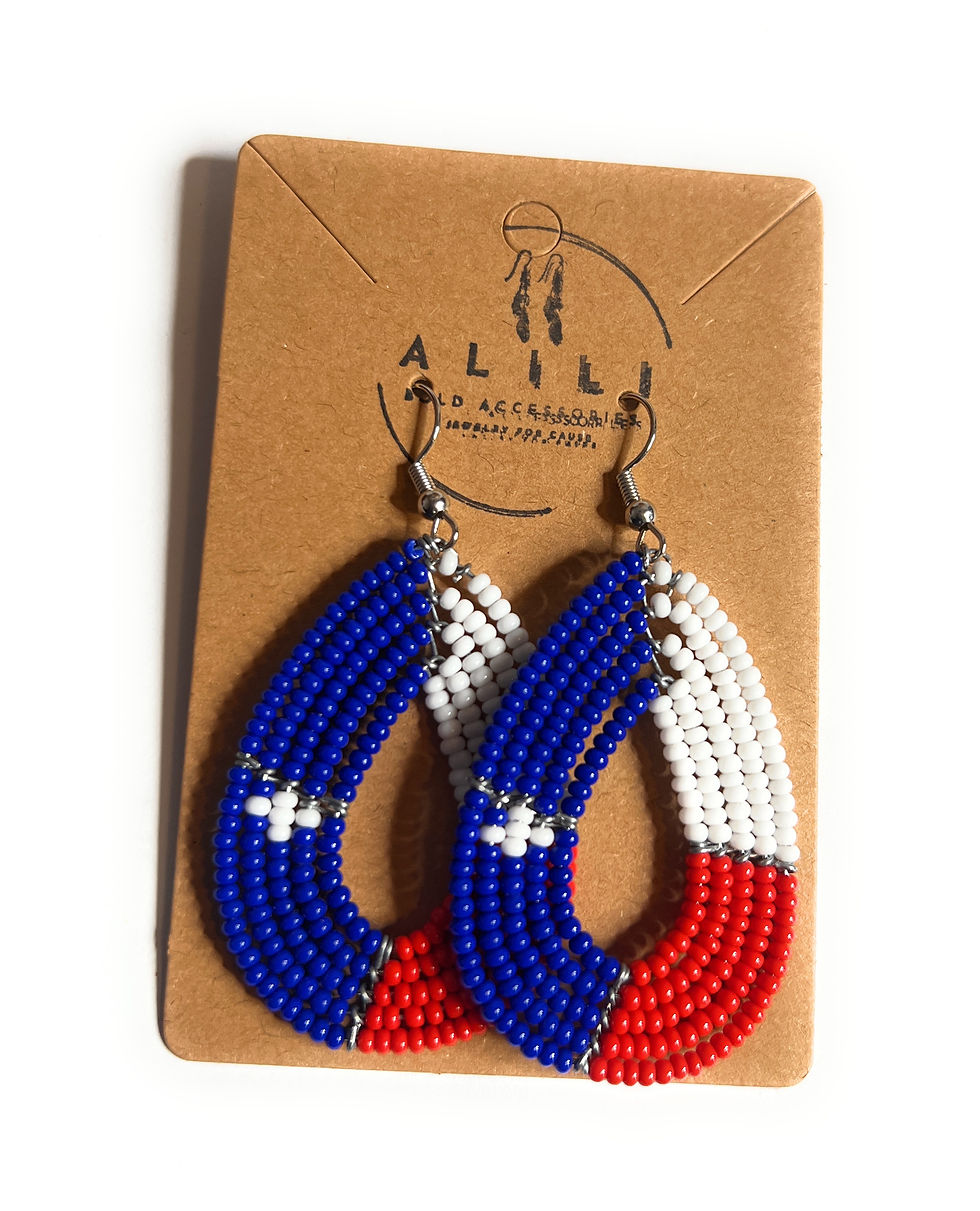Thumbnail: alili bold accessories handmade patriotic texas flag earrings