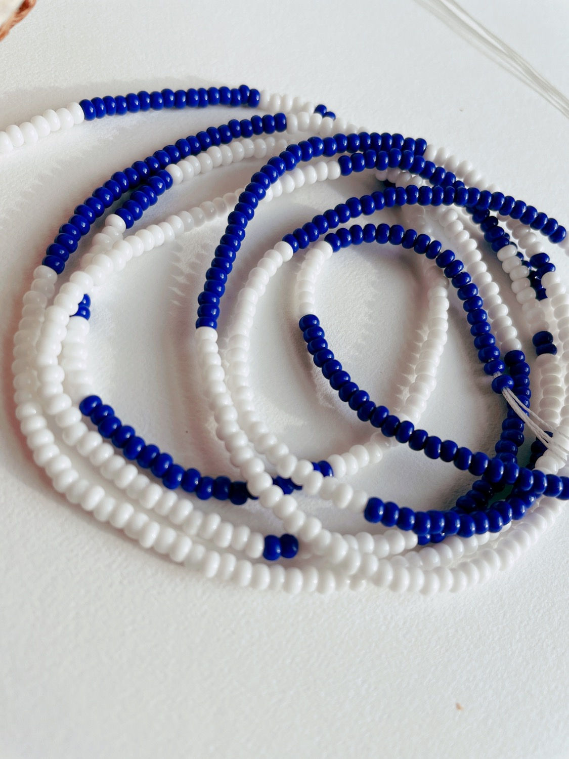 Blue And White Waist Beads