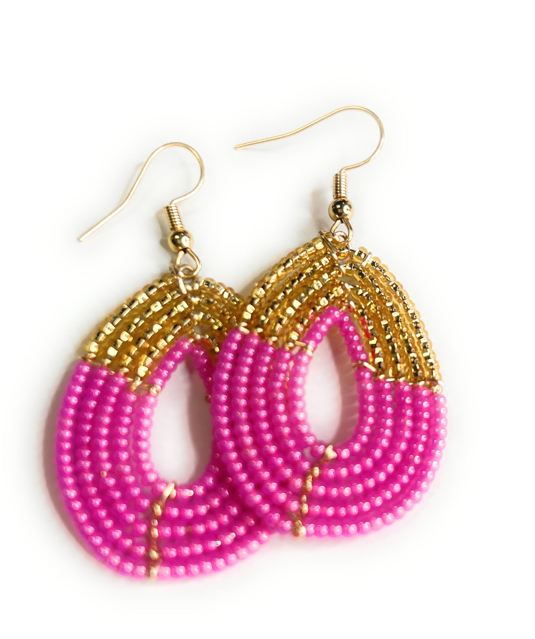 Pink and Gold earrings by Alili bold accessories