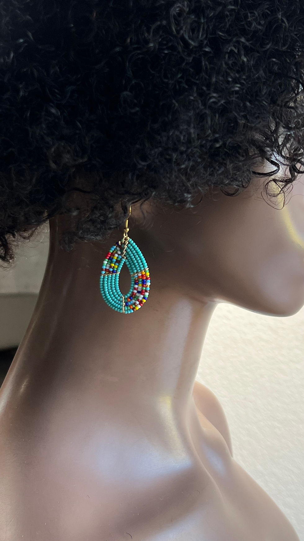 Thumbnail: Alili bold, turquoise, lightweight earrings handmade