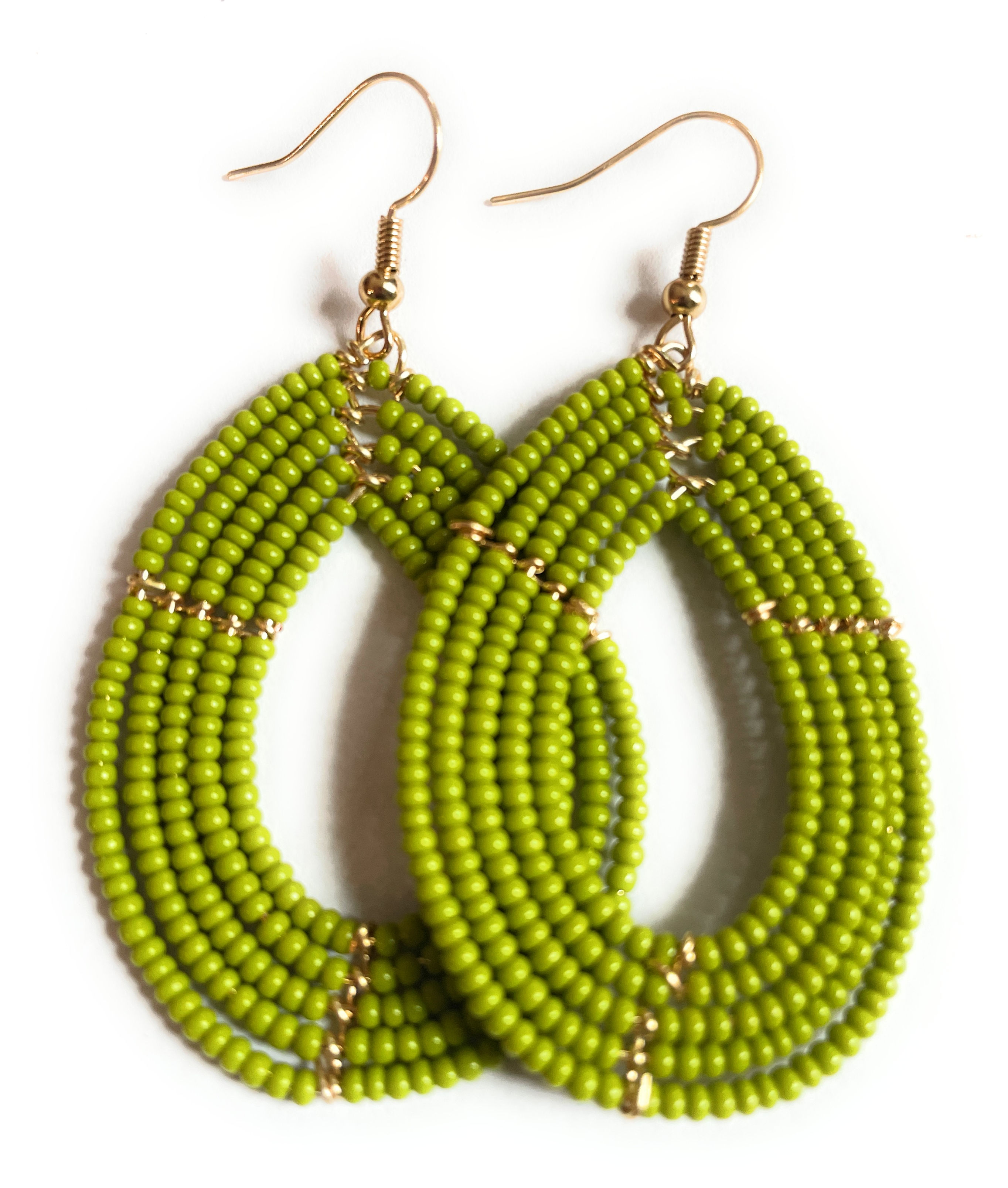 Lime Green Handmade Earrings  BOHO made by Alili Bold Accessories