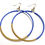 Thumbnail: Large Blue and Gold  Hoop Large Earrings