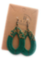 Green And Gold Boho College Earrings Gameday Earrings ALILI Bold Accessories supporting women in need