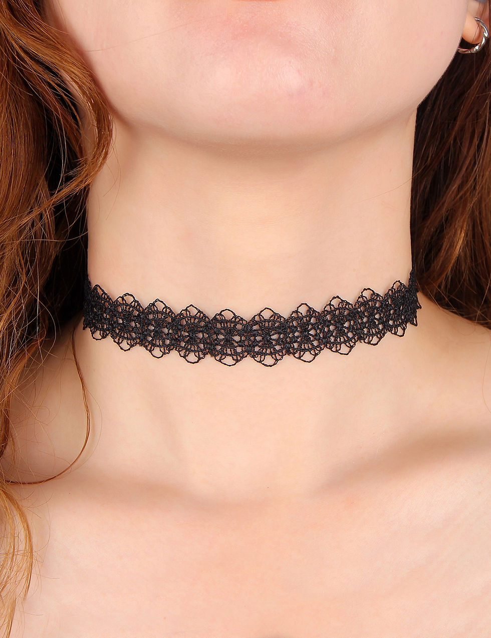 Thumbnail: Vyzion Midnight Lace Choker Set