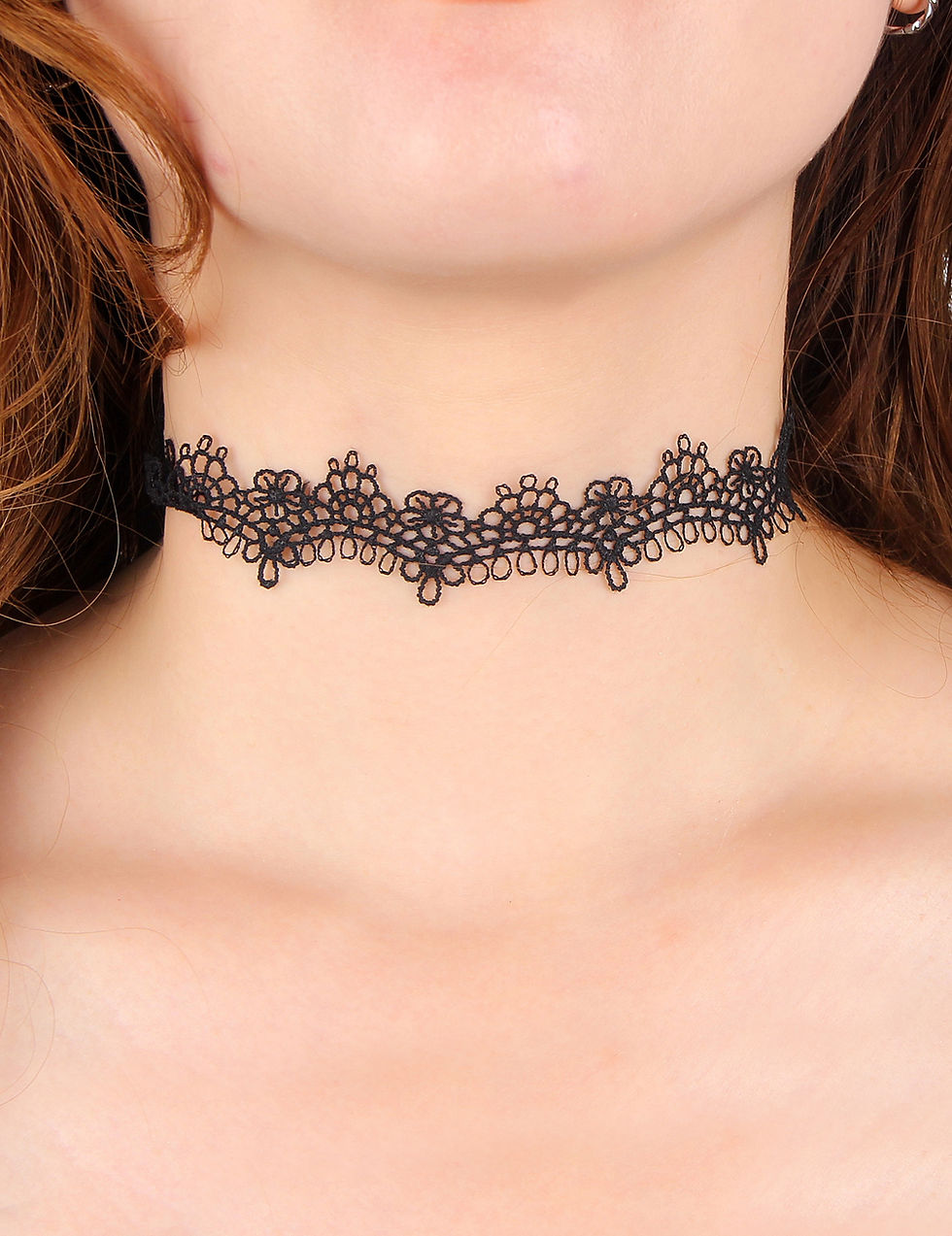 Thumbnail: Vyzion Midnight Lace Choker Set