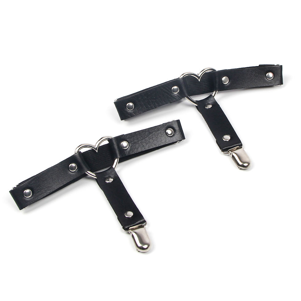 Thumbnail: Vyzion Midnight Heart Strap Leg Garter