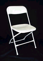 White plastic foilding chair