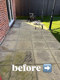 Before and after patio pressure washing Colchester Eseex