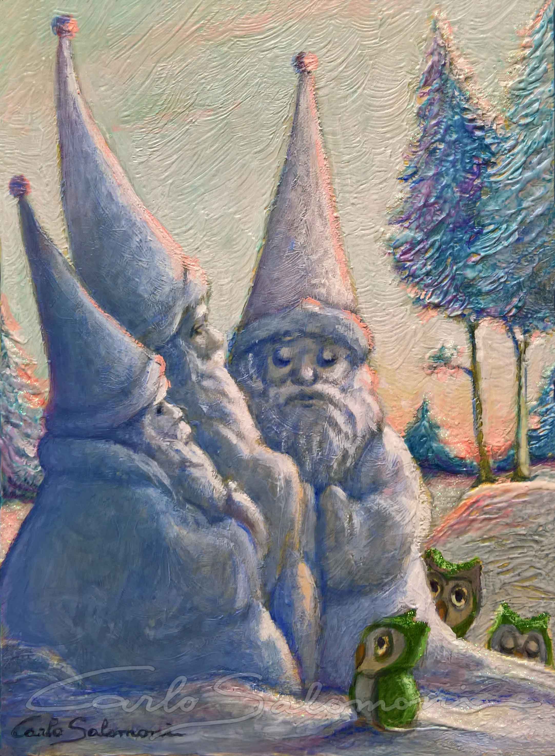 THE SNOW SANTAS AND THE THREE OWLS